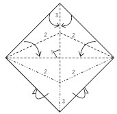 Step 1 valley-fold diagonally both ways Step 2 fold the top two edges of the - photo 13