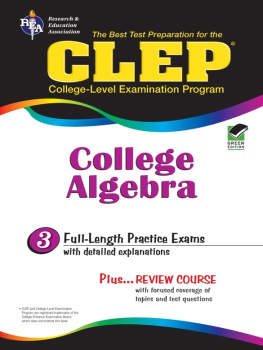 Editors of REA - CLEP College Algebra