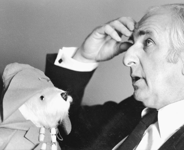 Michael Bond and Paddington Bear pose for a picture at the Menzies Hotel Nigel - photo 8