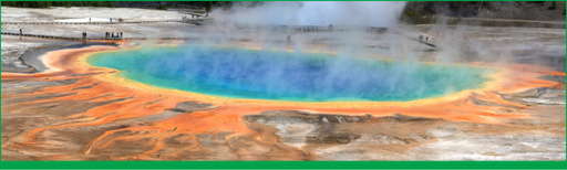 Midway Geyser Basins Grand Prismatic Spring as seen from Fairy Falls Trail - photo 1