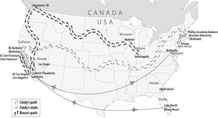 Cindy and Bruces travels through North America Light gray footsteps are - photo 5