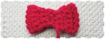 The middle piece of Bow Working in rows Row 1 With Lipstick 1246 ch 6 sc - photo 8