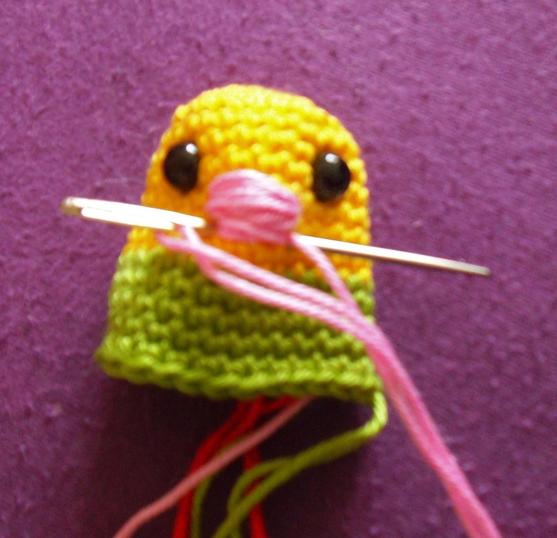 I embroidered the beak directly under the round in that I fixedthe safety eyes - photo 13