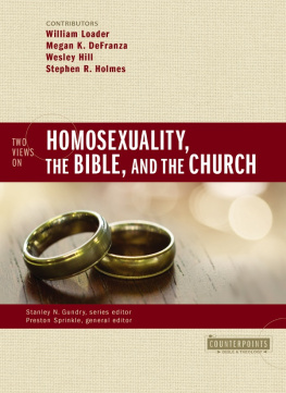 Zondervan Two Views on Homosexuality, the Bible, and the Church