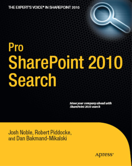 Josh Noble - Pro SharePoint 2010 Search