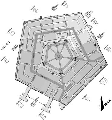 The Pentagons floor plan above shows how the 10 corridors which run from the - photo 7