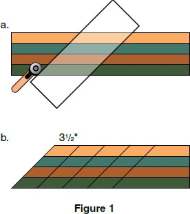 Join two pieced strips together making a stripe unit Figure 2a press Trim - photo 7