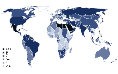 Figure 11 Comparative prevalence of diabetes the scale shows the percentage - photo 5