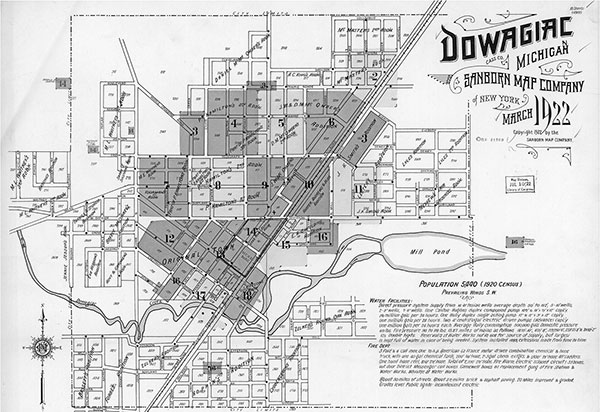 Sanborn Fire Insurance Map showing Dowagiac in 1922 Library of Congress - photo 5