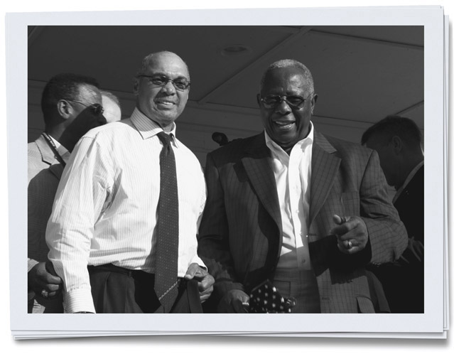 Reggie Jackson and Hank Aaron at the opening of the Hank Aaron Museum in - photo 1