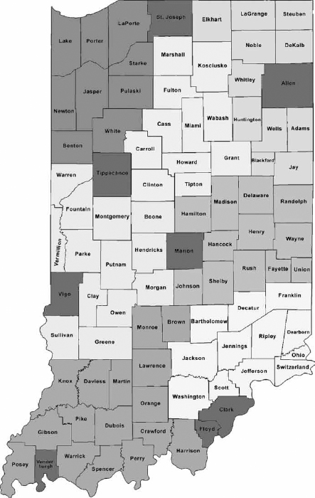 Map of Indiana showing the regions covered in this book Common Beer Ale and - photo 3