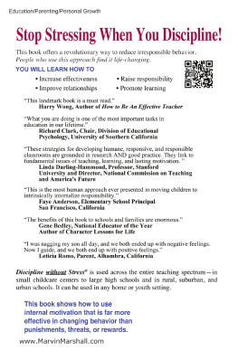 Dr. Marvin Marshall - Discipline Without Stress Punishments or Rewards ( Revised): How Teachers and Parents Promote Responsibility & Learning