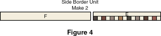 Sew a G strip to one long side of a short border row as shown in Figure 5 - photo 7