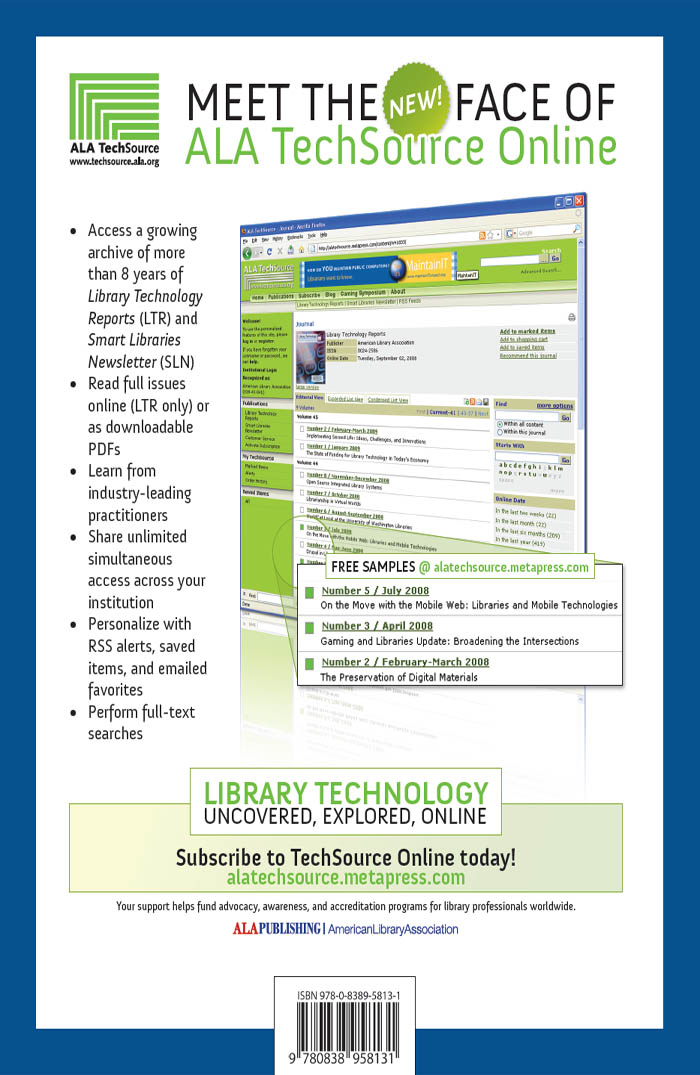 Library Technology R E P O R T S Expert Guides to Library Systems and Services - photo 2