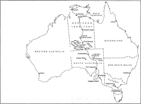 Australia showing the route of the Overland Telegraph Alice lost her virginity - photo 3