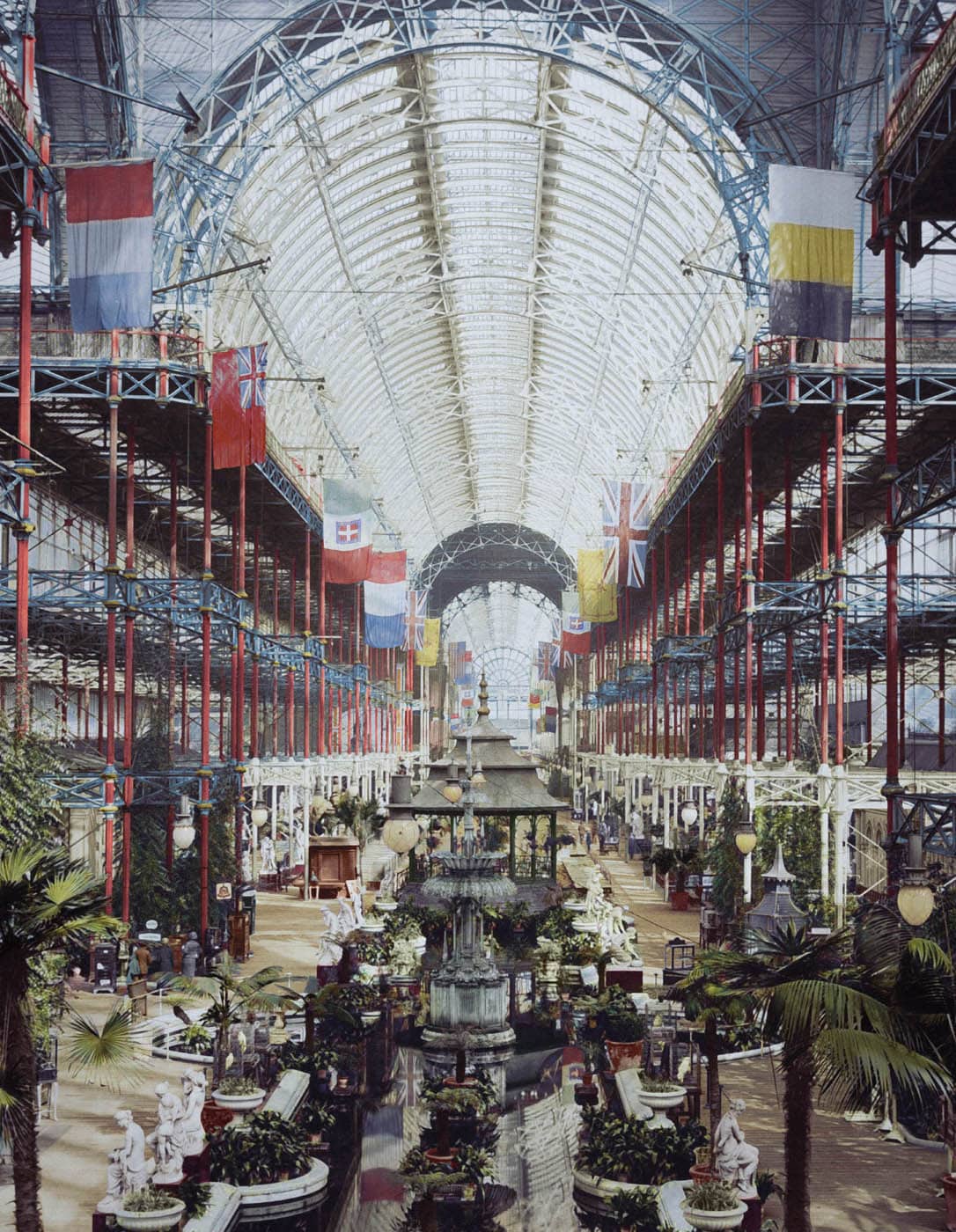 Colorized photograph of the interior of the Crystal Palace during the Great - photo 5