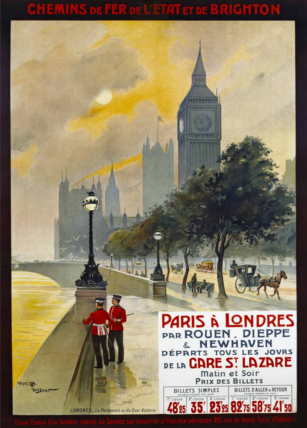 A poster from 1899 advertising travel by rail and sea from Paris to Brighton - photo 7