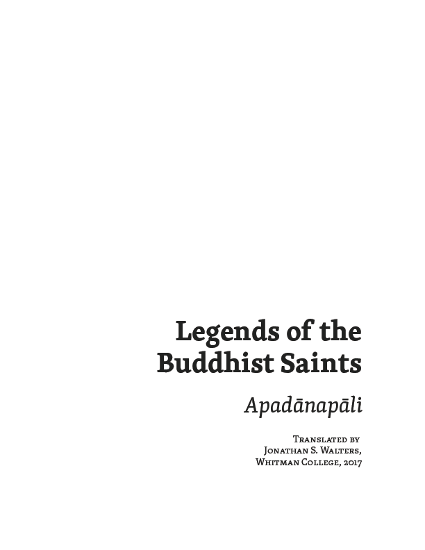 Legends of the Buddhist Saints The Legend of the Buddhas Buddha Chapter the - photo 1