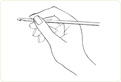 The hook is held in the right hand as if holding a pencil To maintain the - photo 7