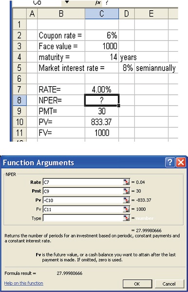 Yield to Maturity NPER and RATE The NPER Number of PERiods function - photo 5