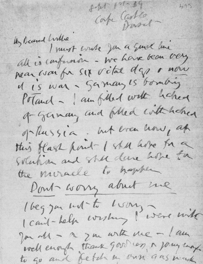 Letter to William Hodgkins 1 September 1939 Letter 495 To E H McCormick - photo 1