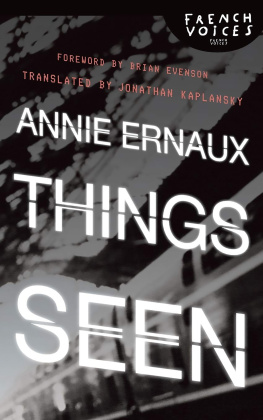 Annie Ernaux Things Seen