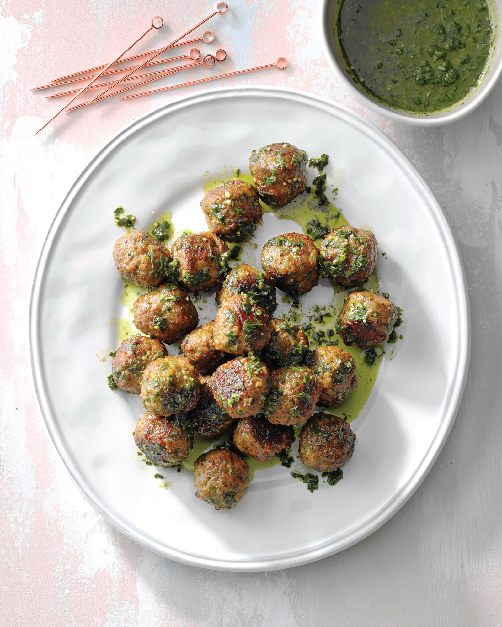 MEATBALLS WITH CHIMICHURRI SAUCE This South American condiment featuring fresh - photo 15