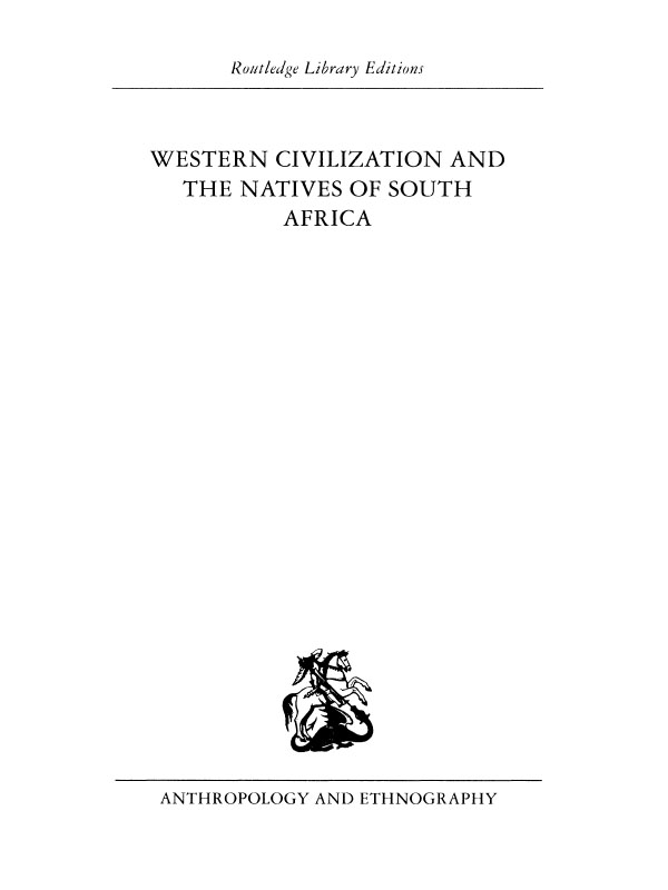 Routledge Library Editions Anthropology and Ethnography AFRICA In 26 Volumes - photo 1