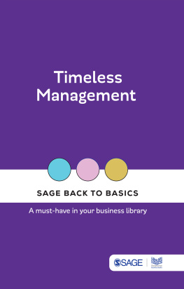 SAGE India - Timeless Management