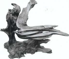 A bird carved from bog oak by Ronnie Graham Woodworking is not really a - photo 10