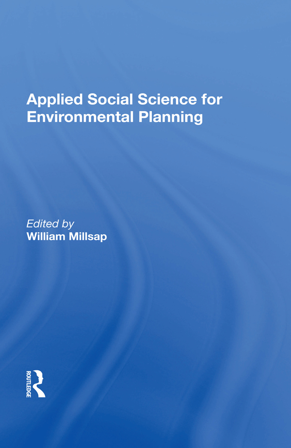 Applied Social Science for Environmental Planning Other Titles in This - photo 1