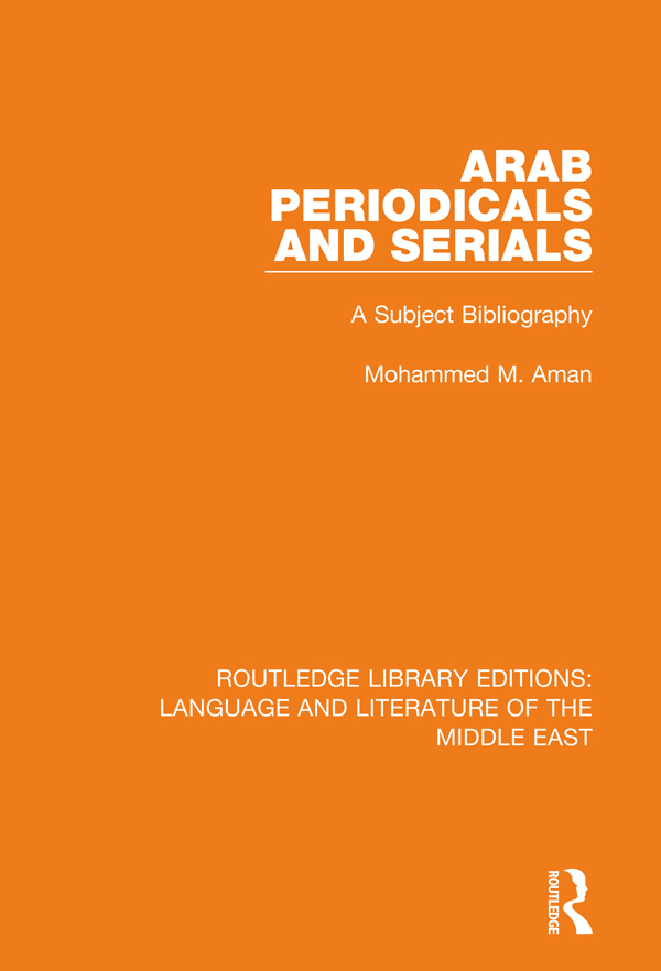 ROUTLEDGE LIBRARY EDITIONS LANGUAGE AND LITERATURE OF THE MIDDLE EAST Volume - photo 1