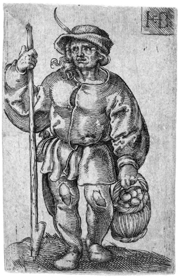 Jakob Binck Farmer with a Basket of Eggs 151069 engraving depicting a - photo 3