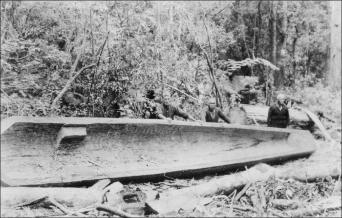 Tohunga tarai waka with a haumi section an addition to the hull nearing - photo 5