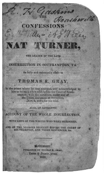 Title Page Image THE CONFESSIONS OF NAT TURNER THE LEADER OF THE LATE - photo 1