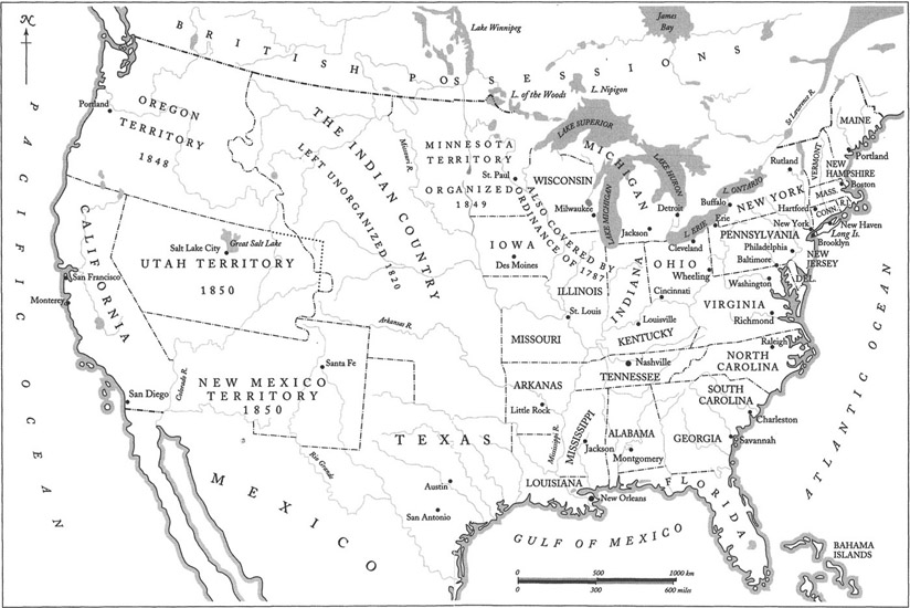 Map 1 The United States in September 1850 American abolitionists were - photo 2