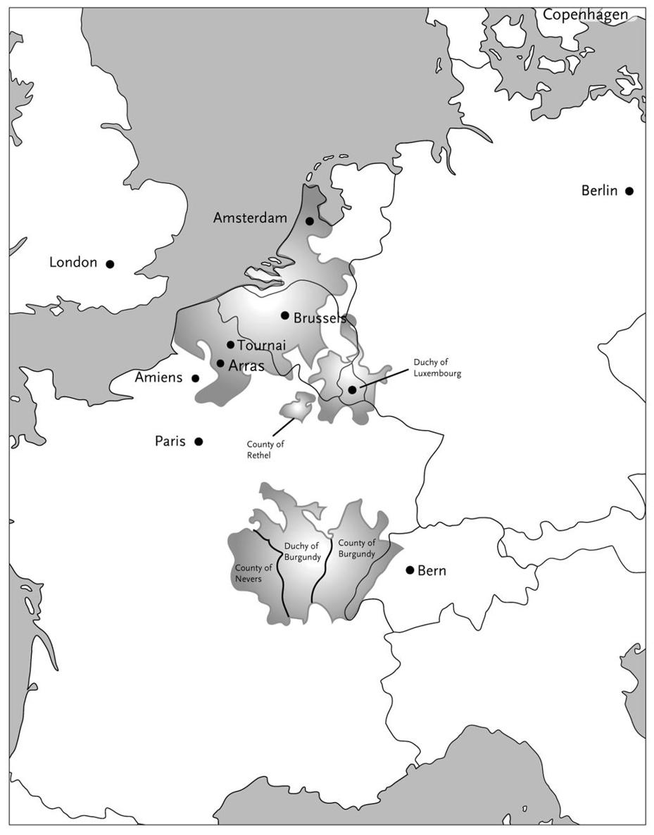 Map 1 The Duchy of Burgundy around 1460 The black lines show modern borders - photo 2