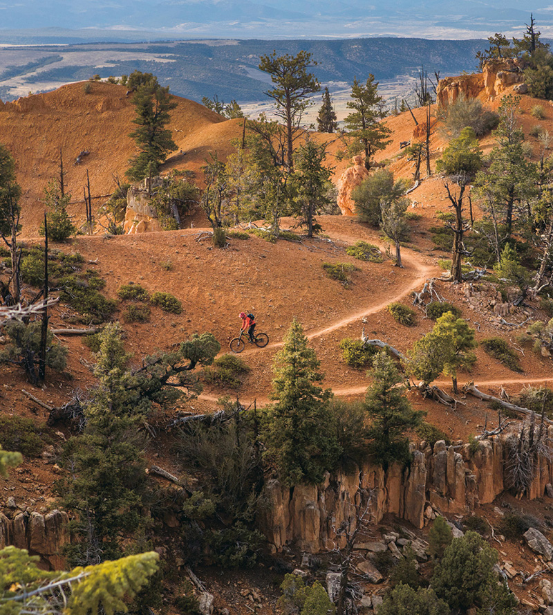 A mountain biker descends a trail through the red-rock topography of Utahs - photo 4