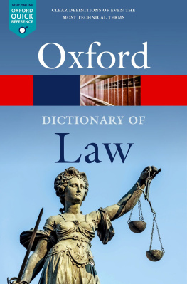 Jonathan Law - A Dictionary of Law