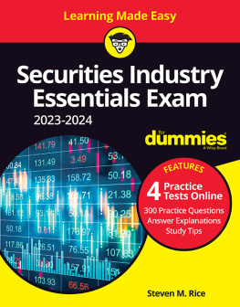 Steven M Rice - Securities Industry Essentials Exam 2023-2024 for Dummies with Online Practice