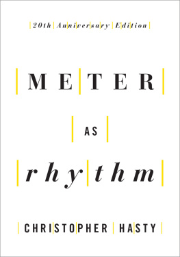 Christopher Hasty - Meter as Rhythm: 20th Anniversary Edition