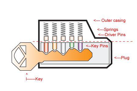 Inside view of pin tumbler locks Simpler locks typically have only one driver - photo 11