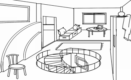 First Perspective Drawing Common Area For the first drawing in this series - photo 3