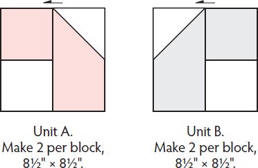 Arrange the quarter blocks as shown with the white triangles in the center of - photo 13