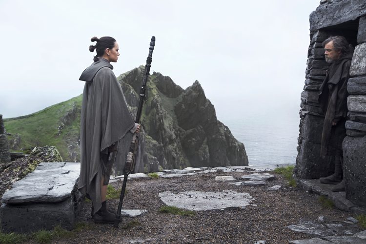 Rey Daisy Ridley meets her hero Luke Skywalker Mark Hamill on the isolated - photo 2