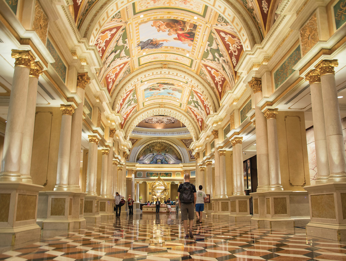 Hand-painted frescoes 25-foot-high Bottocino marble columns and a floor thats - photo 9