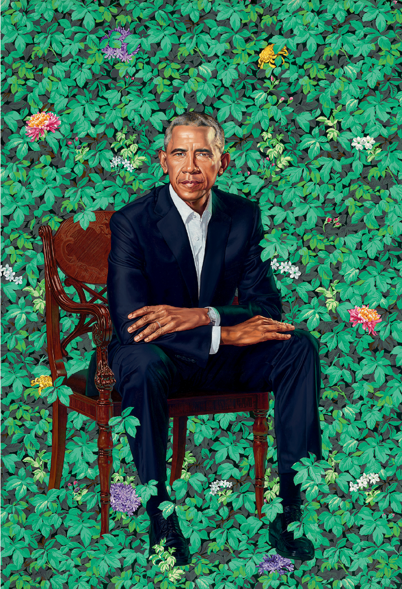 Kehinde Wiley Barack Obama 2018 Oil on canvas 84 57 in 2137 147 cm - photo 2