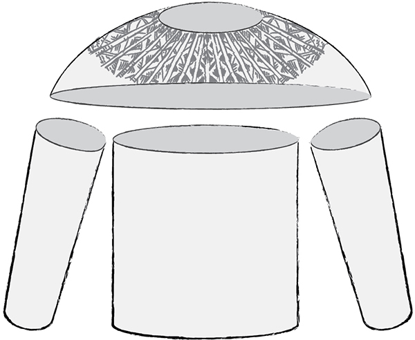 FIGURE 1 The cylinders and funnel shapes that make up a sweater with a - photo 5