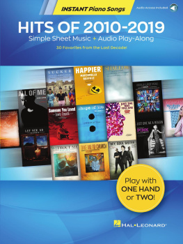 Hal Leonard Corp. Hits of 2010-2019 - Instant Piano Songs