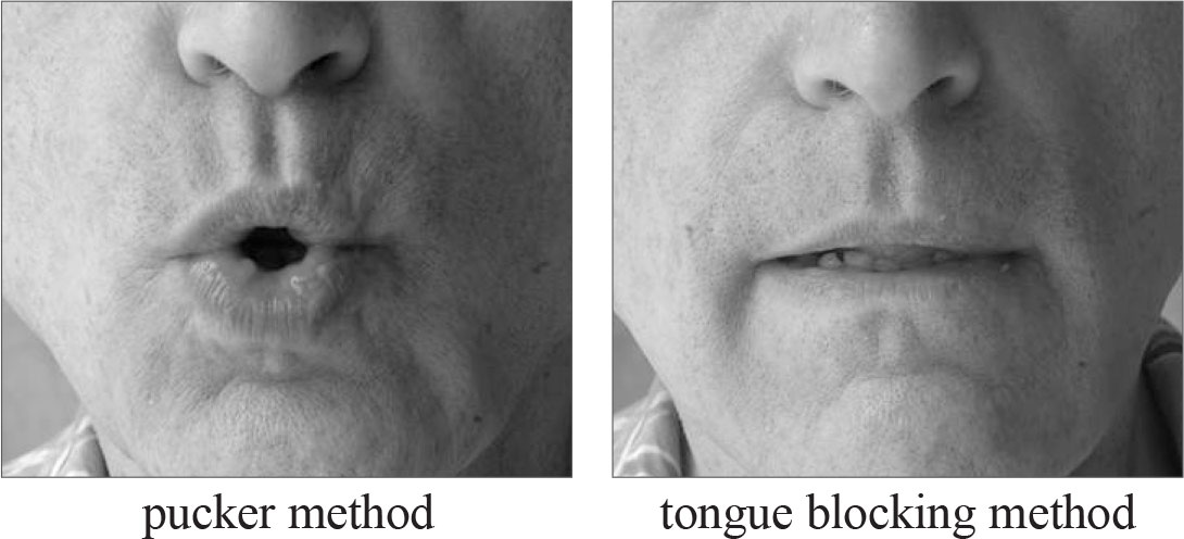 With the pucker method we make a small hole with our mouth almost as though - photo 5